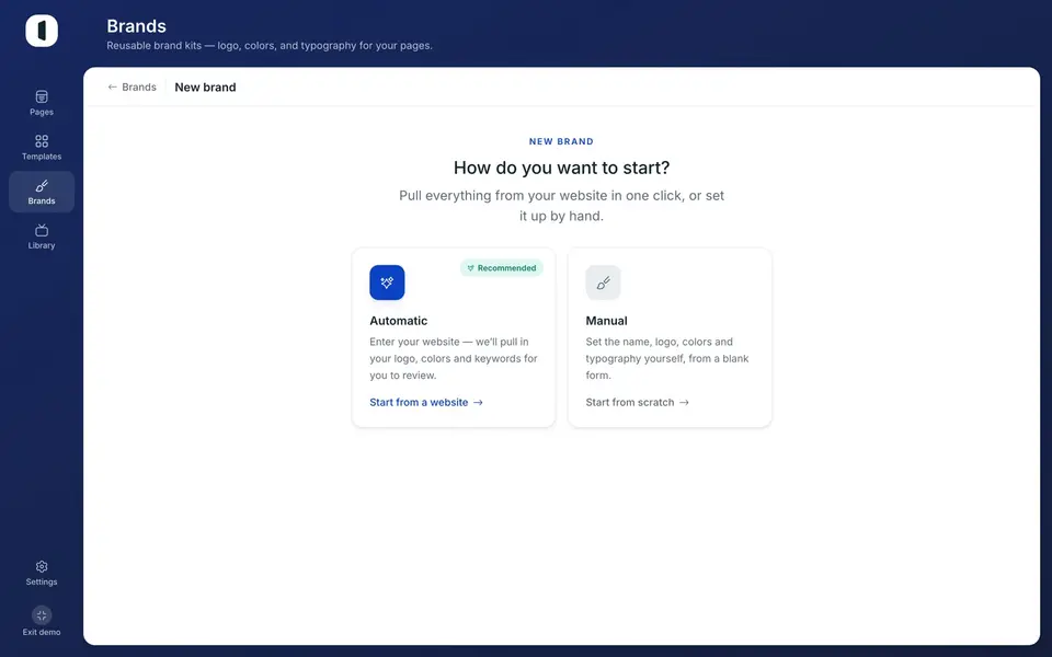 Automatic mode relies on Brandfetch from your domain.
